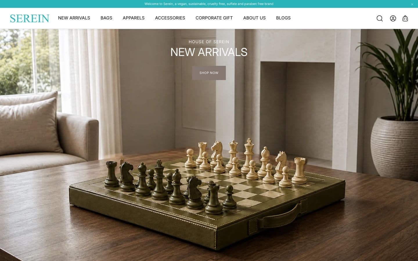 Screenshot of Serein India website