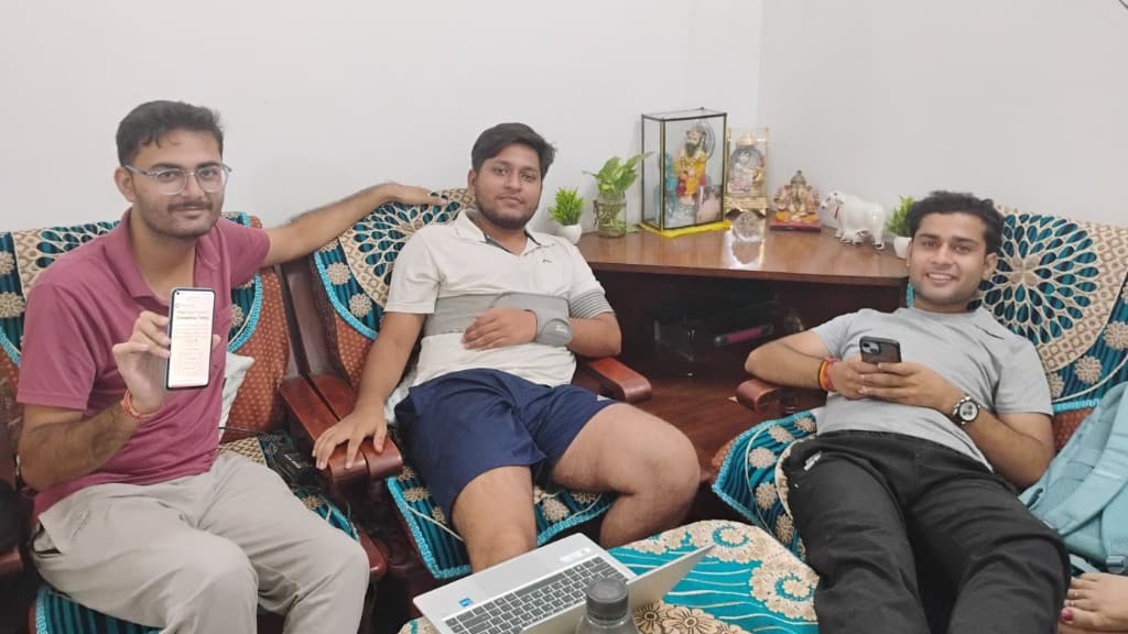 Inditech IT founding team — Shubham Bhardwaj, Vikrant Rana, and Prerak Jain